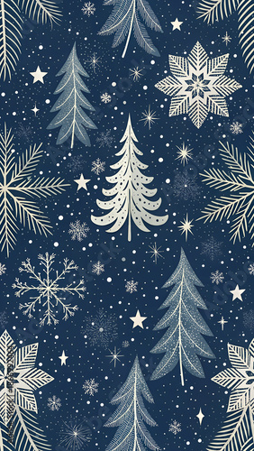 christmas tree on snow