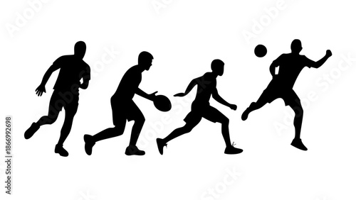 Silhouette of athletes playing volleyball