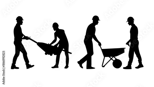 Construction workers at work