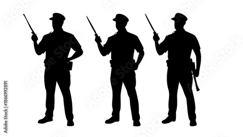 Silhouettes of police officers