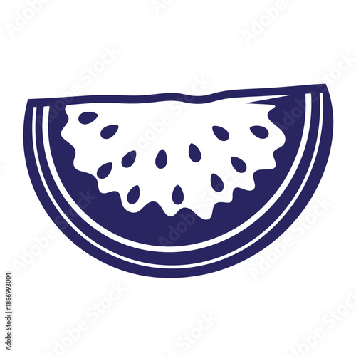 Illustration of a slice of watermelon in a simple graphic style for food and fruit concepts  summer and healthy eating themes