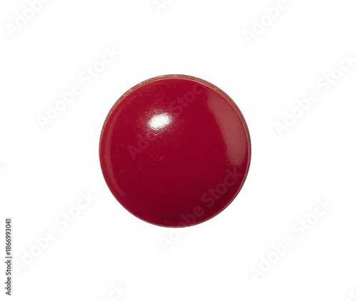 Red Circular Object on White Background