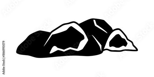 Abstract black and white rocks