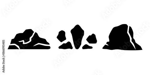 Abstract silhouette of rocks