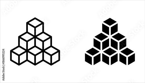 Cube Icon vector illustration, 3d cube icon set, Rubik cube icon on white background