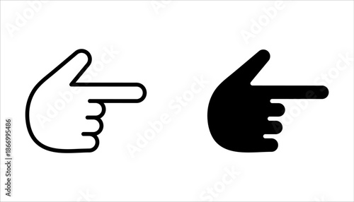 finger pointing icon, Hand gesture icon. perfect use for logo, presentation, website, and more on white background