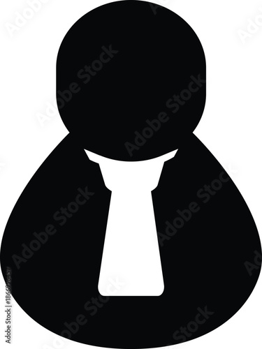 Businessman User Avatar Icon – Professional Profile Silhouette Vector