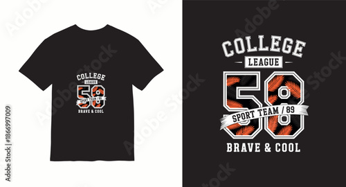 Varsity style vector t shirt design 