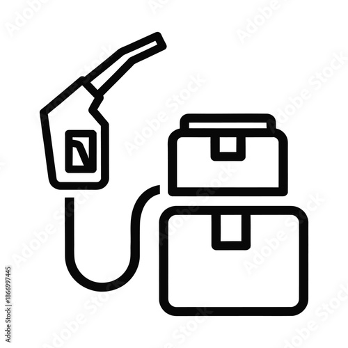Fuel Pump Nozzle and Fuel Tank Illustration.