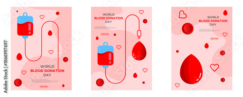 World Blood Donation Day  Healthcare Awareness Vector Banner