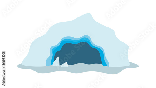 Iceberg with a hidden cave