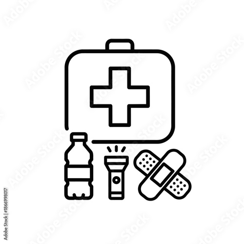 First Aid Kit with Medical Supplies.