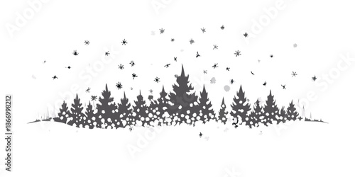 Winter forest silhouette