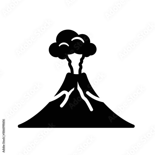 Volcano Erupting with Smoke and Ash.