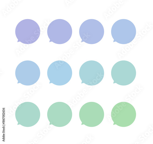 ブルー系の吹き出し　左