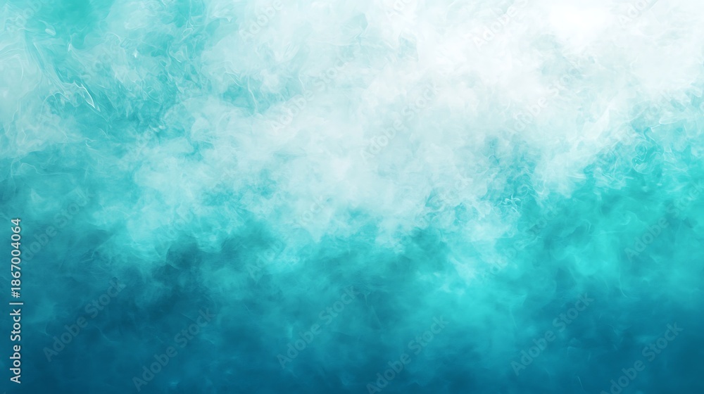 Obraz premium Sky of Whispers: An ethereal dance of swirling turquoise and azure hues blends with luminous white, creating a dreamlike ambiance. 