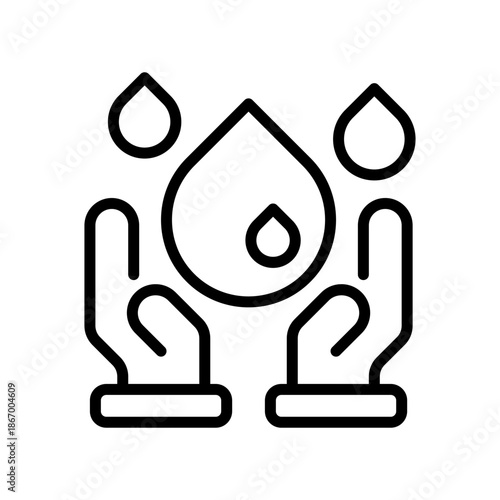 Water Access Policy Line Icon, Outline Symbol for Clean Supply, Drink Source, Liquid Hygiene, Public Tap, and Aqua Regulation. Vector Sign Icon.