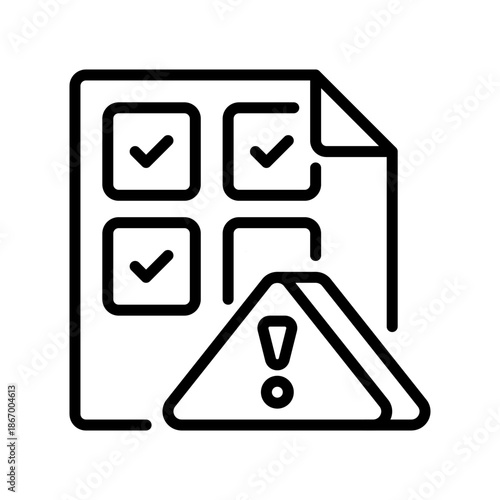 Crisis Management Line Icon, Outline Symbol for Emergency Plan, Risk Control, Danger Strategy, Disaster Rescue, and Urgent Action. Vector Sign Icon.