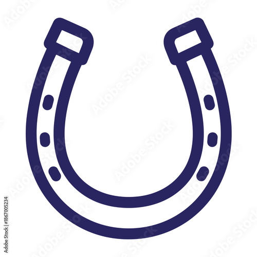 Horseshoe icon with nails for good luck and protection  symbol of fortune and strength