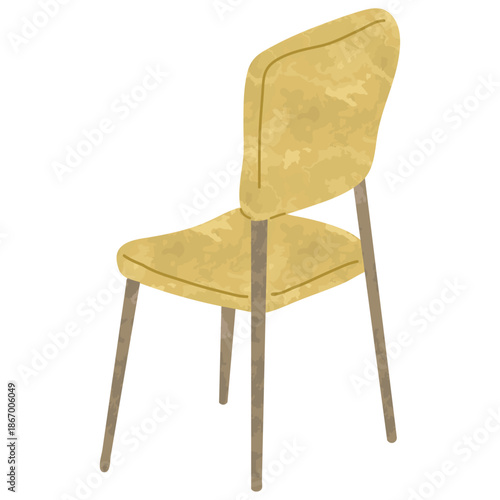 シンプルな黄色い椅子のイラスト