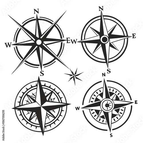 Collection of compass rose designs