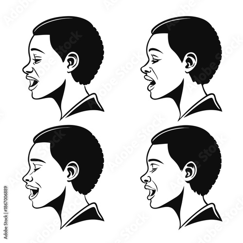 Illustrated expressions of a person