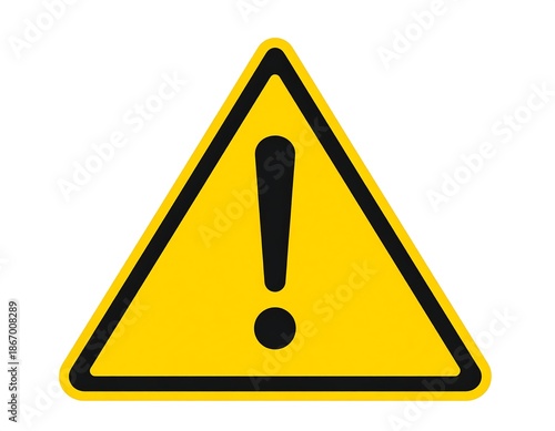 Yellow triangular hazard sign with a black exclamation point