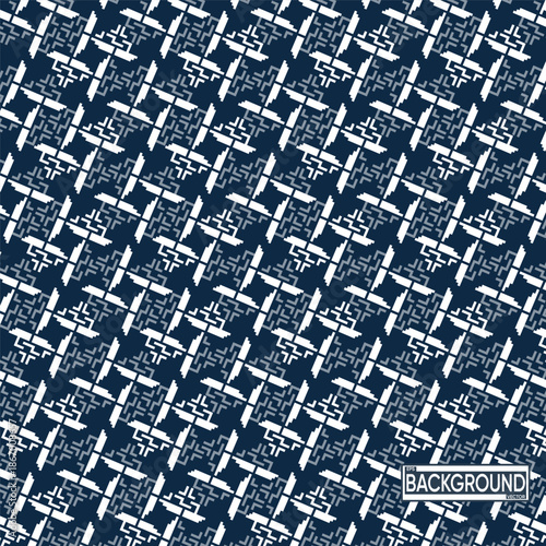 Wallpaper Mural Seamless Geometric Abstract Interlocking Pattern in Blue and White Torontodigital.ca
