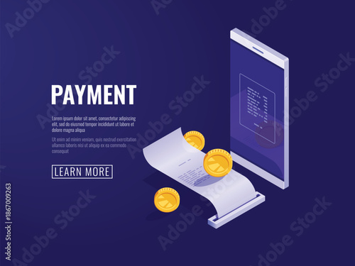 Modern digital payment process on screen