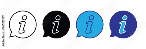 Vector illustration icon colorful information icons in speech bubbles on set icon