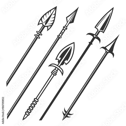 Collection of traditional spears