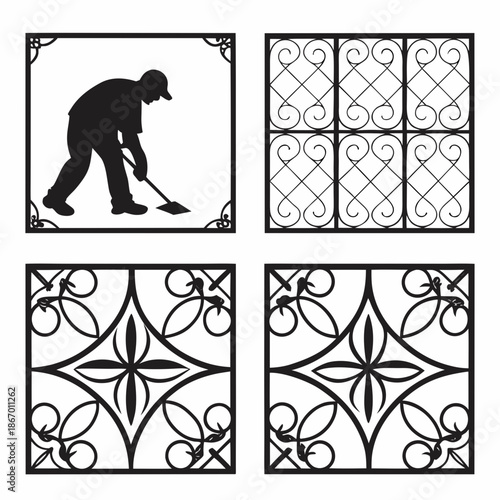 Decorative metal grille designs