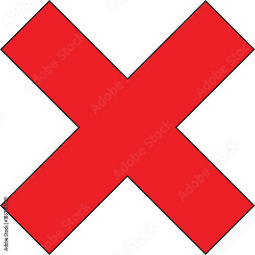 A simple, bold red X mark on a white background, symbolizing negation or incorrectness.