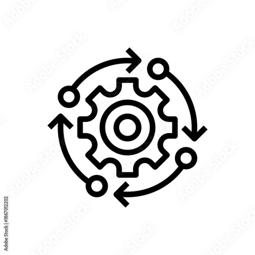 Lean Startup Line Icon, Outline Symbol for Agile Methodology, Efficient Process, Minimum Viable Product, Waste Reduction, and Fast Iteration. Vector Sign Icon.