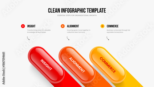 Financial Report Presentation Template Vector Illustration. Sales Proposal 3 Option Infographic Slideshow Design. Corporate Overview Three Step Diagram Slide Layout.