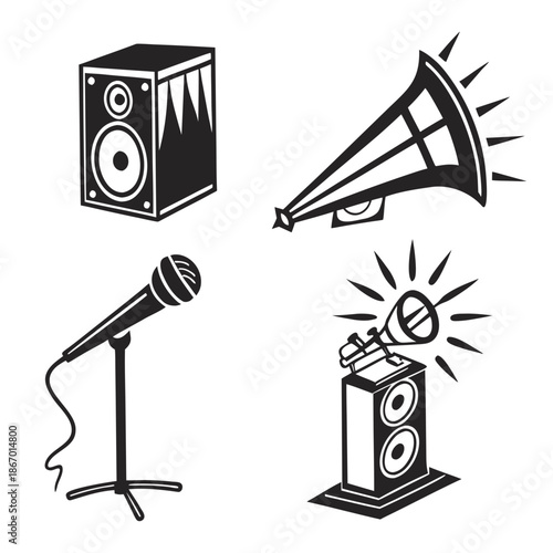 Audio equipment icons