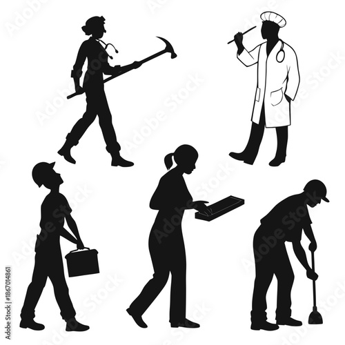 Silhouettes of professionals