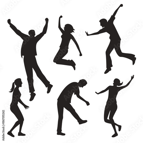Silhouettes of people dancing