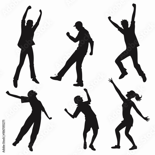 Silhouettes of people dancing