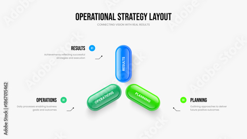 Service Performance Slideshow Template Vector Illustration. Sales Proposal Three Step Diagram Presentation Design. Creative Innovation 3 Option Infographic Frame Layout.
