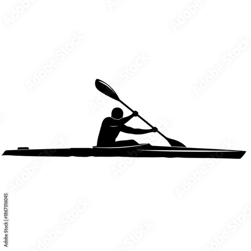 Canoe/Kayak Paddler Silhouette Ico