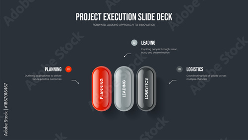 Investor Strategy Three Step Infographic Presentation Design. Sales Solution 3 Element Diagram Frame Template. Financial Insight Slide Layout Vector Illustration.