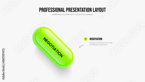 Creative Review One Element Infographic Slideshow Design. Visual Innovation Presentation Template Vector Illustration. Company Overview 1 Step Diagram Frame Layout.