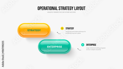 Digital Development Two Option Infographic Presentation Template. Creative Proposal Slide Layout Vector Illustration. Consulting Visualization 2 Element Diagram Slideshow Design.