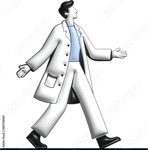 3d man character illustration design, 3d male character design with white color