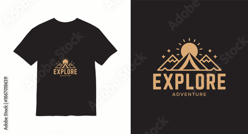 Wanderlust Mountain Graphic t-shirt design  