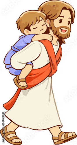 예수님 어린니 사랑_ 귀여운 기독교 일러스트