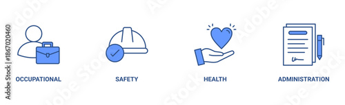 OSHA banner web icon vector illustration concept for occupational safety and health administration with an icon of worker, protection, healthcare, and procedure