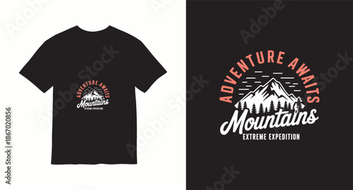 Wanderlust Mountain Graphic t-shirt design  