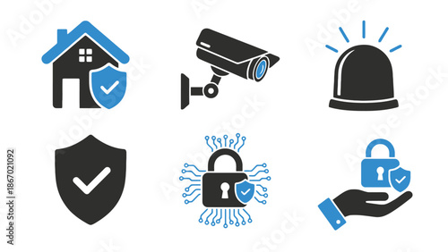 Security icons for protection and safety measures